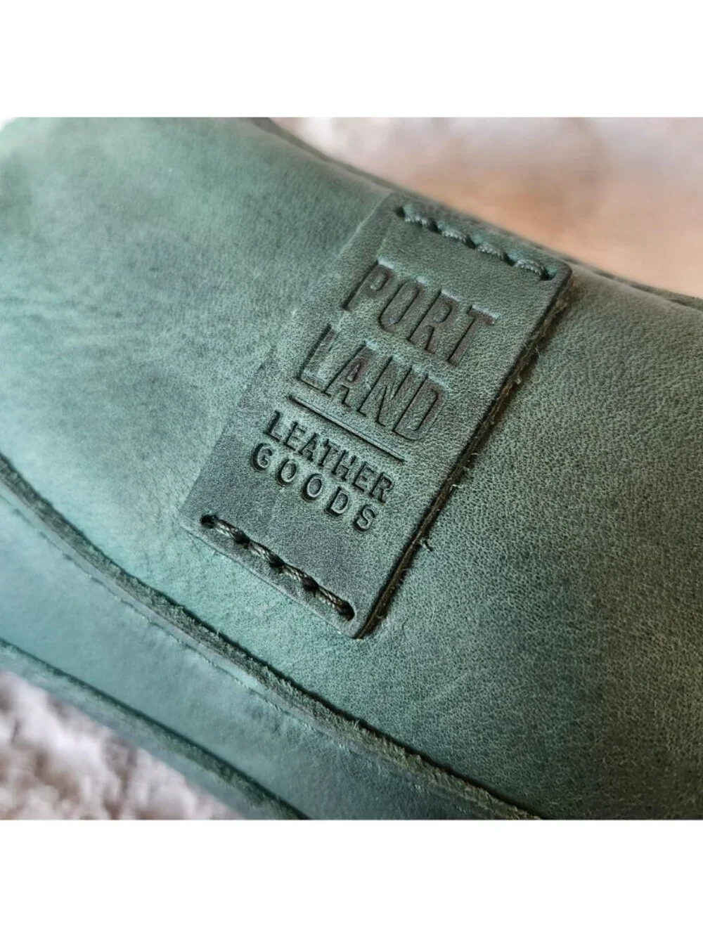 Portland Leather Unisex Artisan Pouch Evergreen Unicorn Rare Zip Leather - Picture 7 of 9